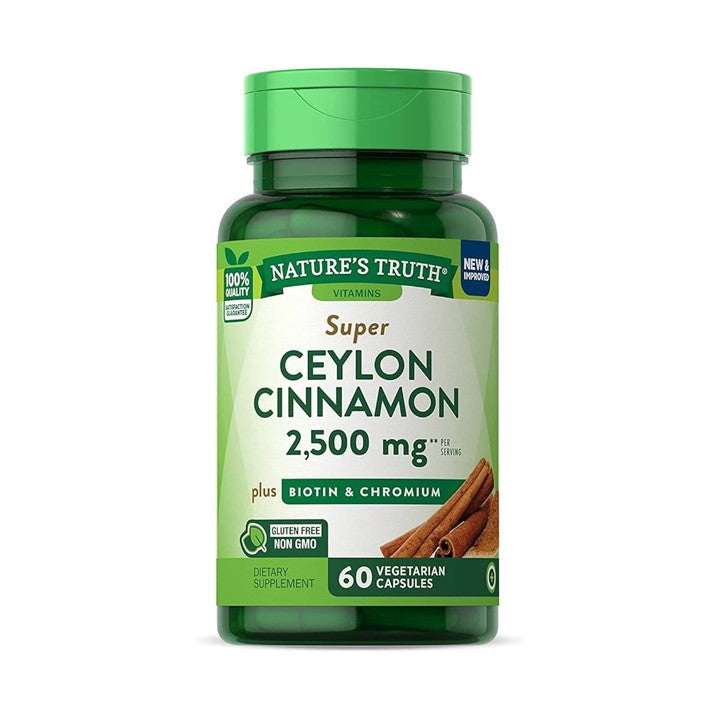 CANELA DE CEILÁN 2500 MG + BIOTINA + CROMO 60 CAPSULAS