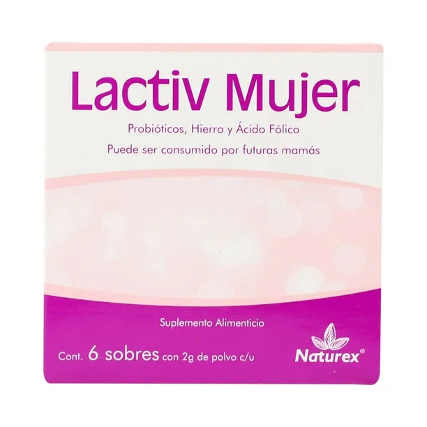 LACTIV MUJER (PROBIOTICOS, HIERRO Y ACIDO FOLICO) 100G 6 SOBRES