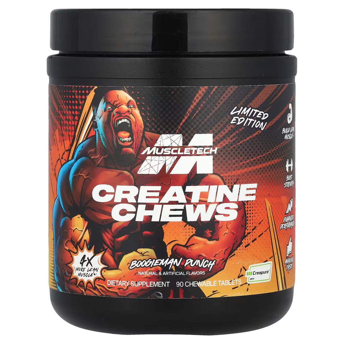 MUSCLETECH CREATINE CHEWS 90 TABLETAS MASTICABLES BOOGIEMAN PUNCH