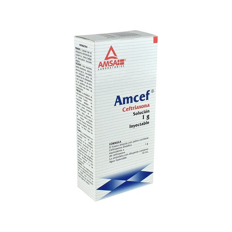 AMCEF (CEFTRIAXONA) 1G IV SOL INY 10ML