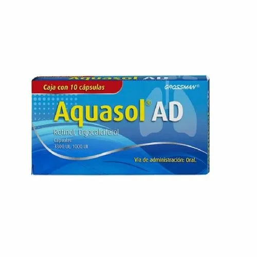 AQUASOL AD (RETINOL/ERGOCALCIFEROL) 3300IU/1000IU 10 CAPSULES
