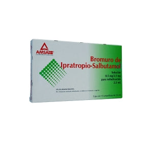 IPRATROPIUM BROMIDE / SALBUTAMOL (Amsa) Sol. for Neb. with 10 AMPS. 0.5/2.5 MG.