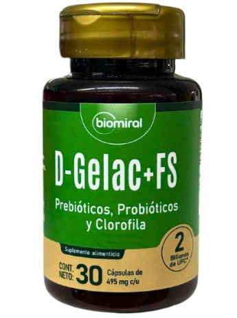 D-GELAC+FS (FIBER/LACTOBACILLI/CHLOROPHYLL) 30 CAPSULES