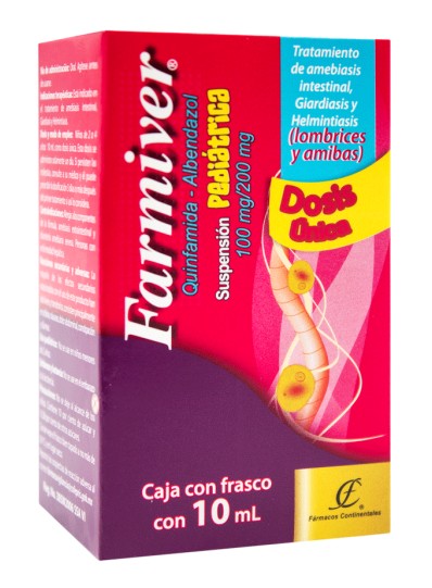 FARMIVER (QUINPHIMIDE-ALBENDAZOLE) 100/200MG PEDIATRIC SUSPENSION 10ML