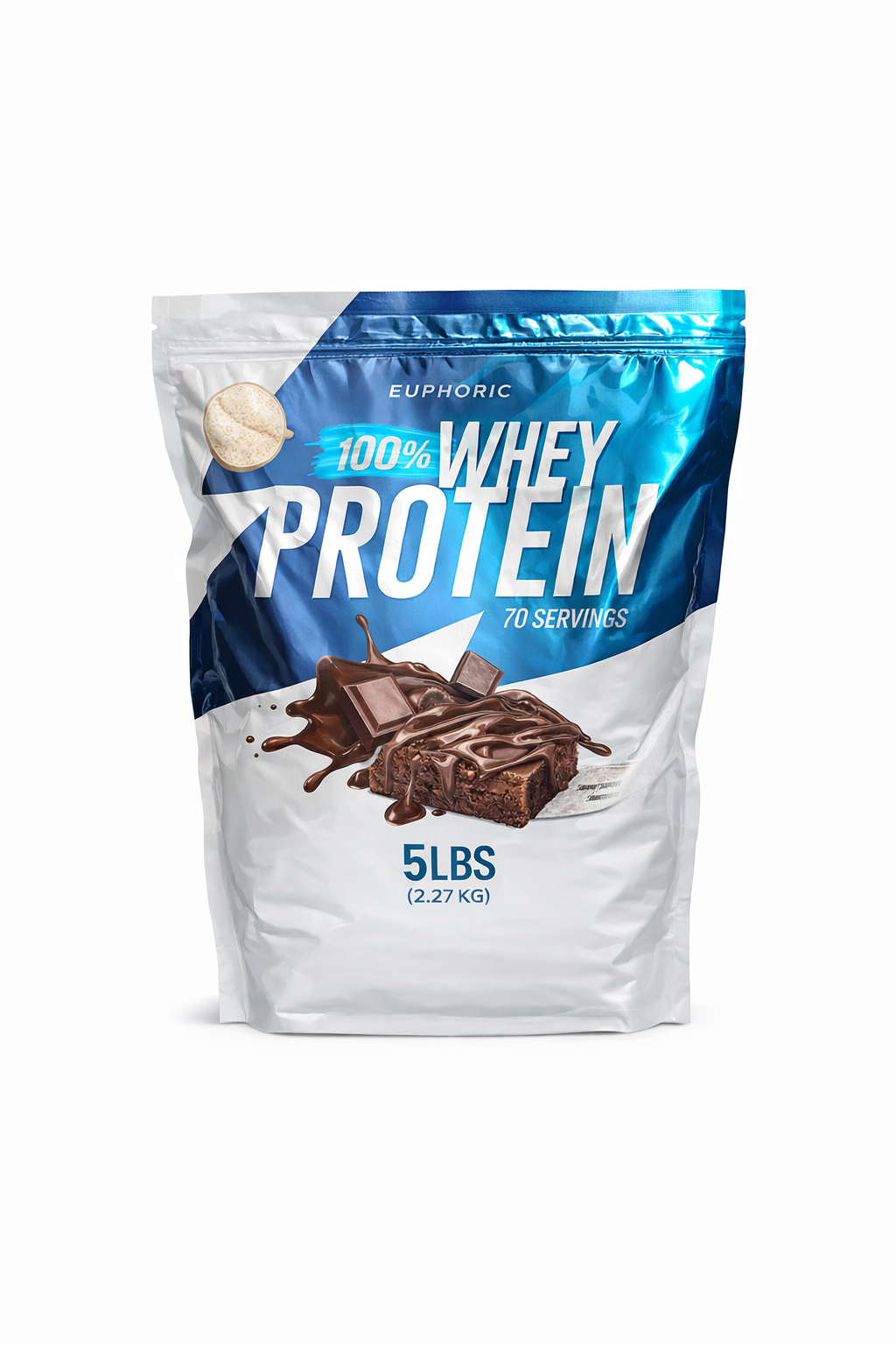 EUPHORIC 100% WHEY PROTEIN 5LB BROWNIE TRIPLE CHOCO
