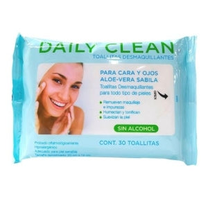 DAILY CLEAN MAKEUP REMOVER WIPES ALOE 30CT