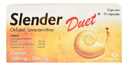 SLENDER DUET (ORLISTAT/LEVOCARNITINE) 120MG/200MG 90 CAPSULES