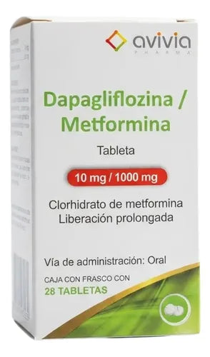 DAPAGLIFLOZINA/METFORMINA (Avivia) 28 TABS. L.P. 10/1000 MG.