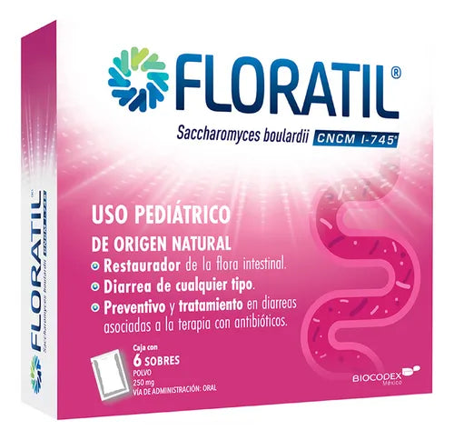 FLORATIL (SACCHAROMYCES BOULARDII) 6 PEDIATRIC SACHETS 200MG