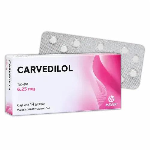 CARVEDILOL (Maver) 14 TABLETAS 6.25 MG