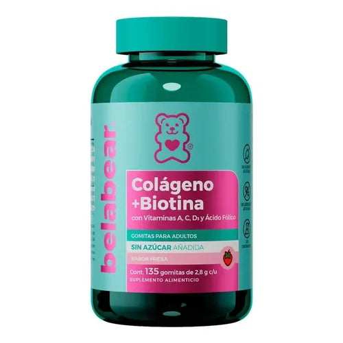 BELABEAR COLÁGENO + BIOTINA SIN AZÚCAR AÑADIDA 90 GOMITAS 2.8G