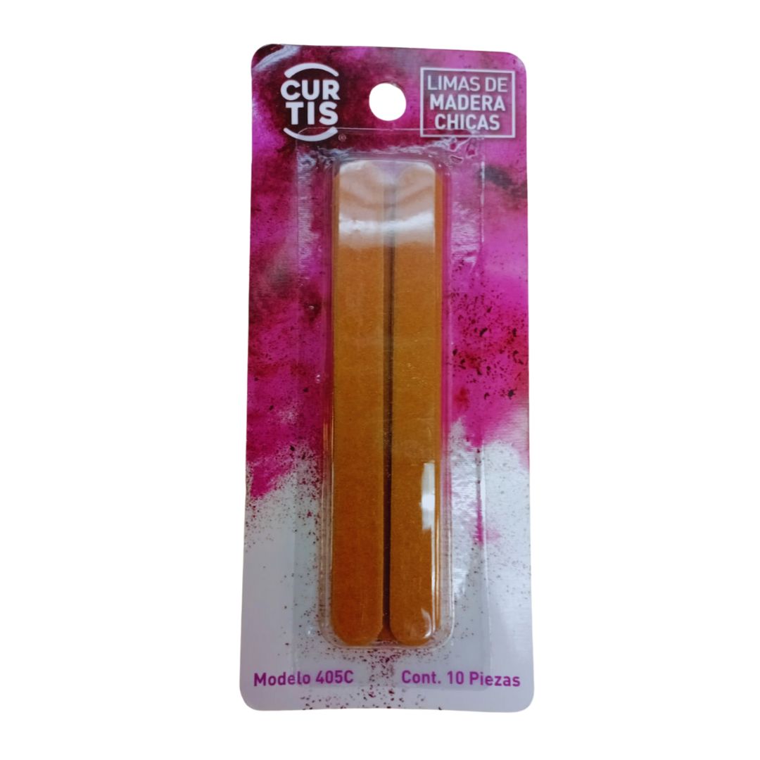 SMALL WOODEN NAIL FILES BAG W/10 PCS