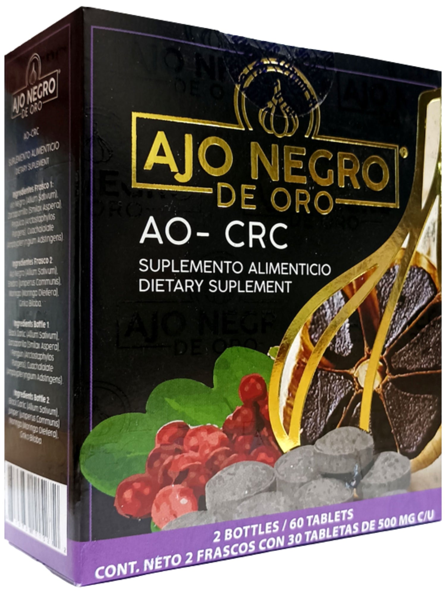 GOLD BLACK GARLIC AO-CRC 2 JARS 30 TABLETS EACH
