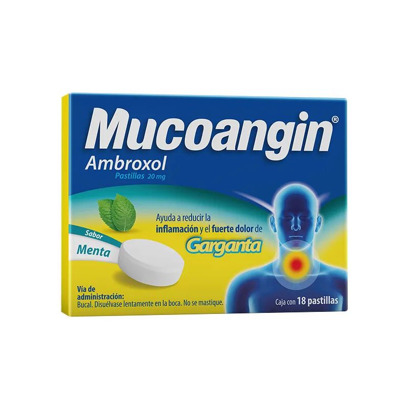 MUCOANGIN (AMBROXOL) 18 LOZENGES 20 MG
