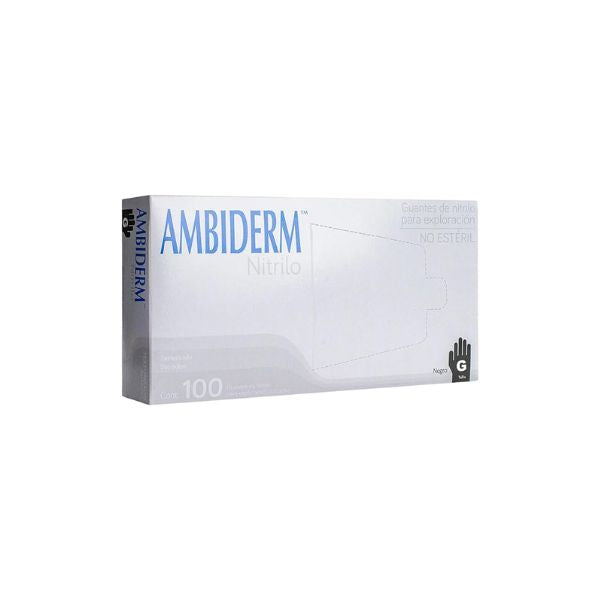 AMBIDERM NITRILO GUANTE EXPLN. NEGRO No Estéril "GDE" c/100 Pzs.
