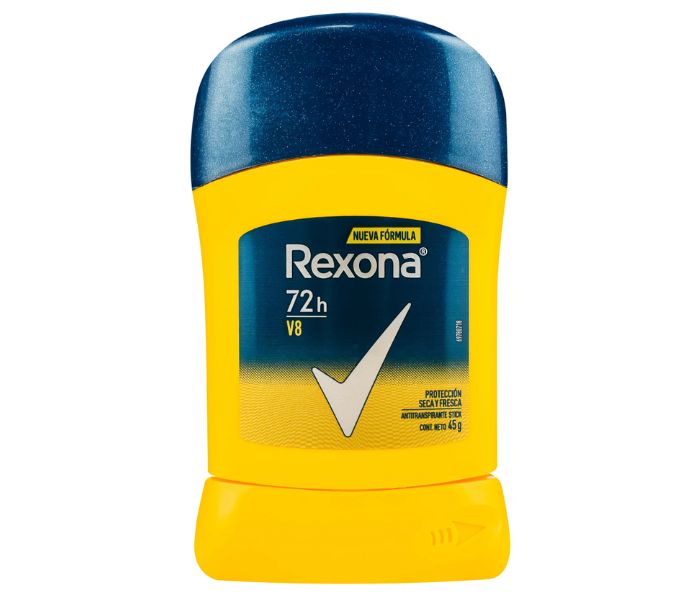 ANTITRANSPIRANTE REXONA MEN V8 EN BARRA 45 G