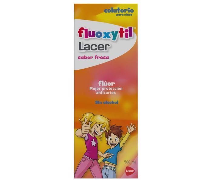 COLUTORIO PARA NIÑOS FLUOXYTIL LACER SABOR FRESA 500 ML