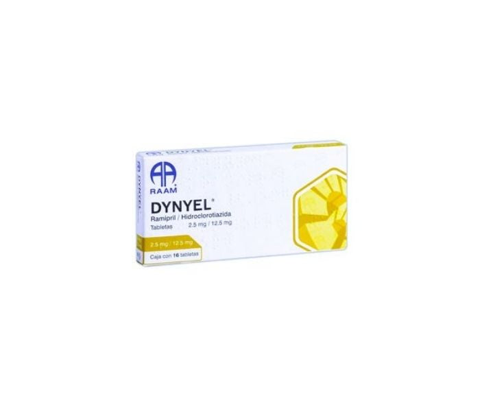 DYNYEL (RAMIPRIL / HYDROCHLOROTHIAZIDE) 2.5/12.5 MG WITH 16 TABLETS