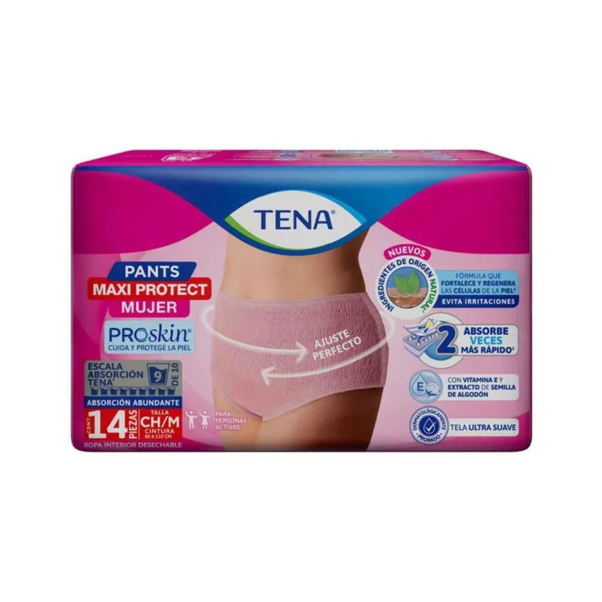 TENA PANTS MUJER ROPA INTERIOR DESECHABLE TALLA M 14 PIEZA