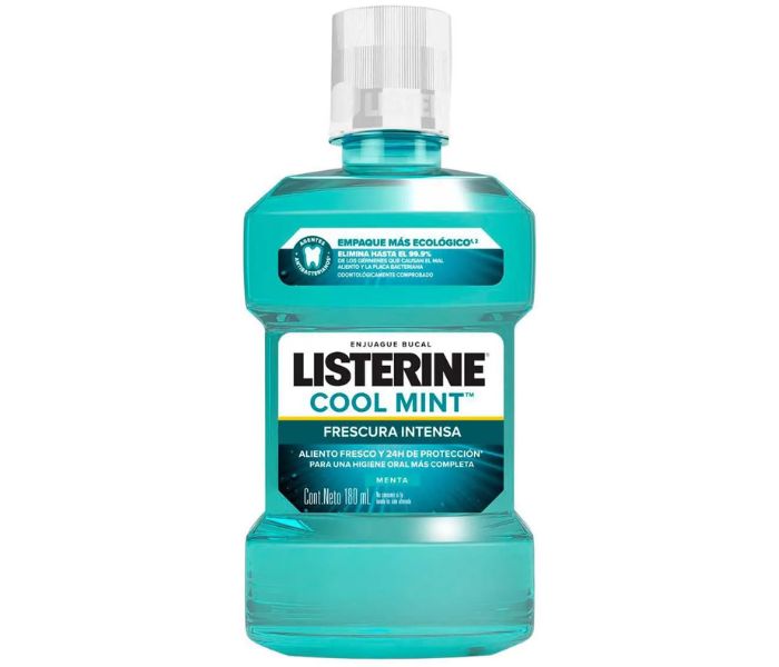 ENJUAGUE BUCAL LISTERINE COOL MINT FRESCURA INTENSA 180 ML