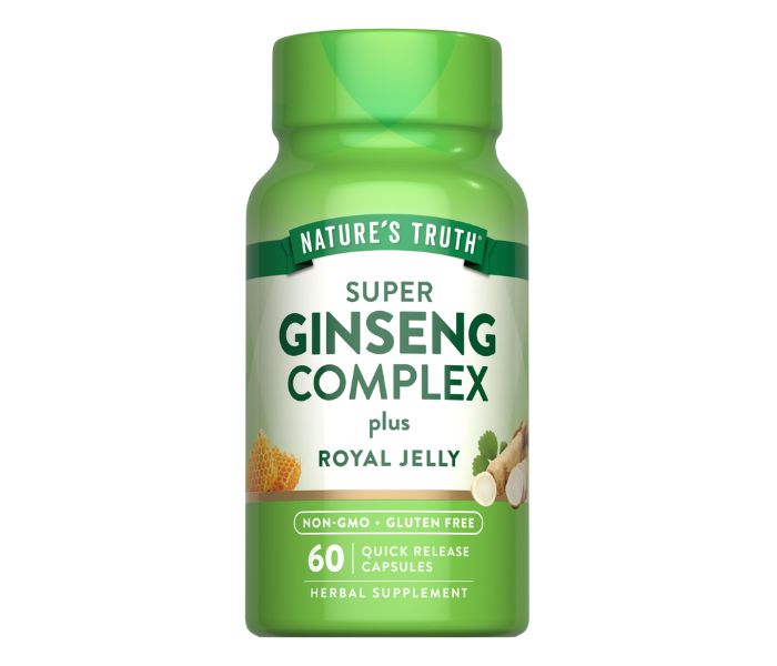 SUPER GINSENG COMPLEX (NATURES MADE) CON JALEA REAL DE EXTRACTO DE GINSENG 60 CÁPSULAS