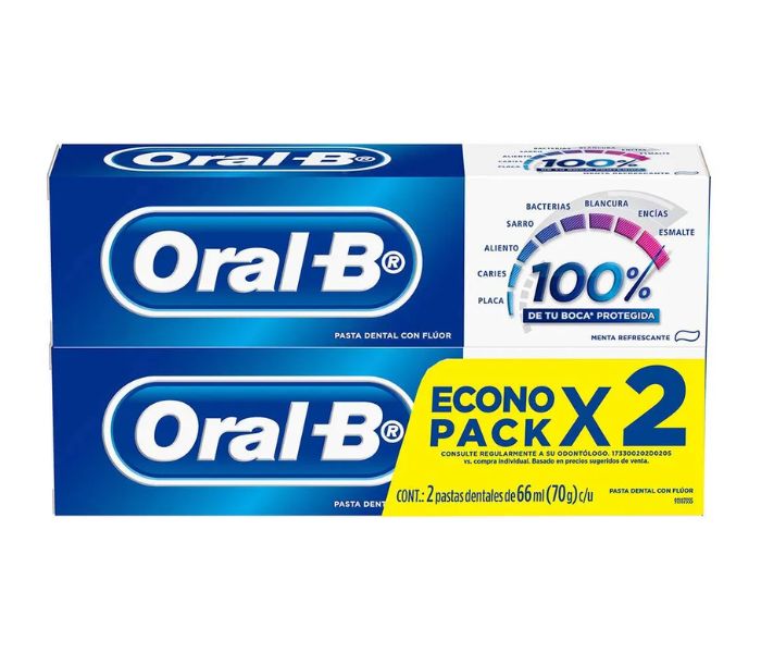 CRA DEN ORAL B 100% 66ML 2 PACK