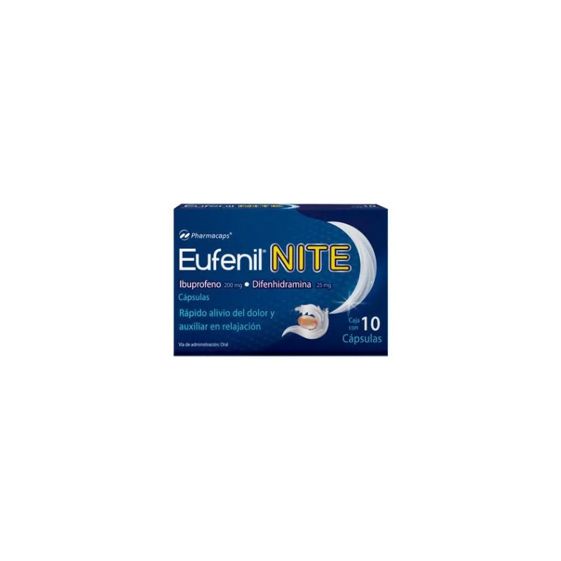 EUFENIL NITE (IBUPROFEN/DIPHENHYDRAMINE) 200MG/25MG WITH 10 CAPSULES