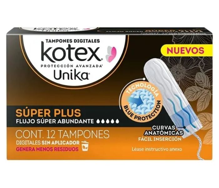 Tampones Kotex Unika Digital Super Plus 12 Piezas