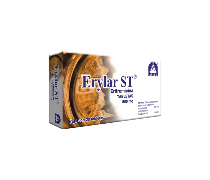 ERYLAR ST (ERYTHROMYCIN) 500MG WITH 20 TABLETS