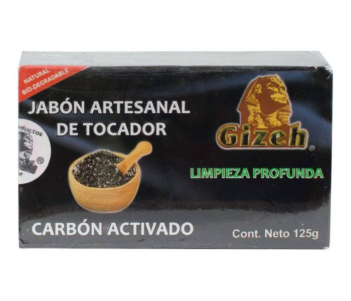 JABÓN (GIZEH) ARTESANAL DE TOCADOR CARBÓN ACTIVADO 125G