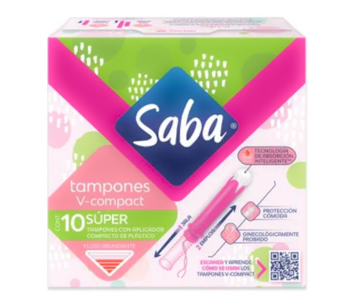 Tampones Saba Súper Compacto 10 Piezas