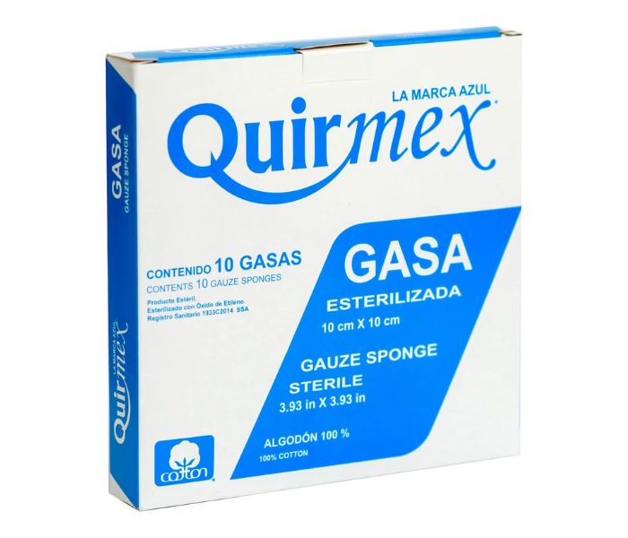 GASA ESTERILIZADA (QUIRMEX) 10cm x 10cm 10 PIEZAS