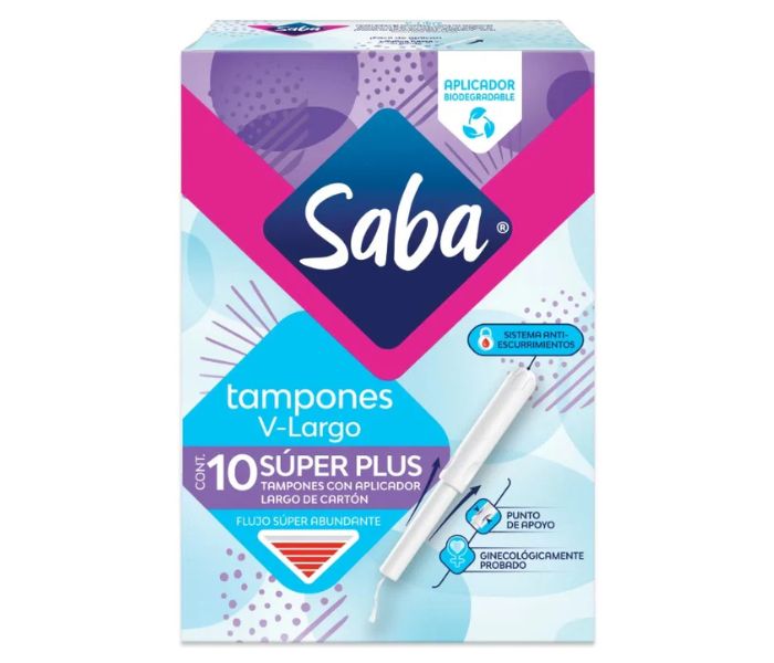 Tampones Saba Super Plus V-Largo 10 Piezas