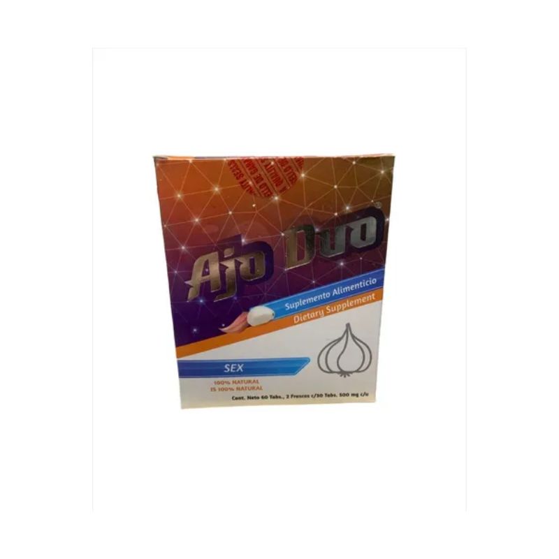 GARLIC DUO SEX 500MG 2 BOTTLES OF 30 CAPSULES EACH