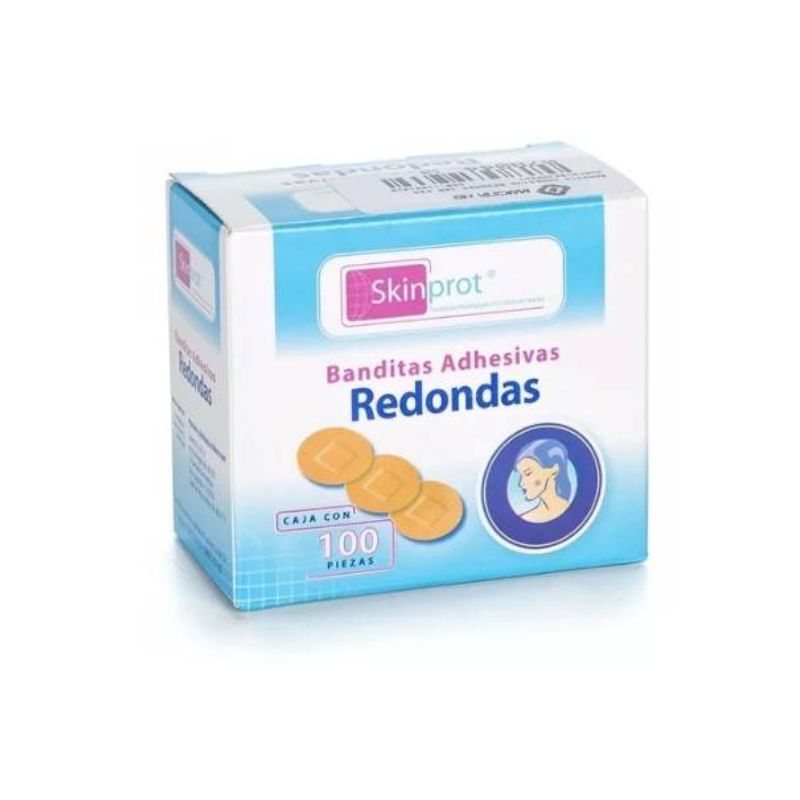 SKINPROT ROUND ADHESIVE BANDAGES 100 PIECES