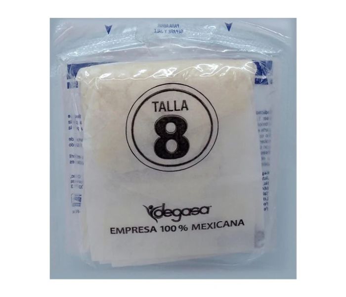GUANTES PARA CIRUGÍA LÁTEX ESTÉRIL DESECHABLES (DEGASA) 1 PAR TALLA 8