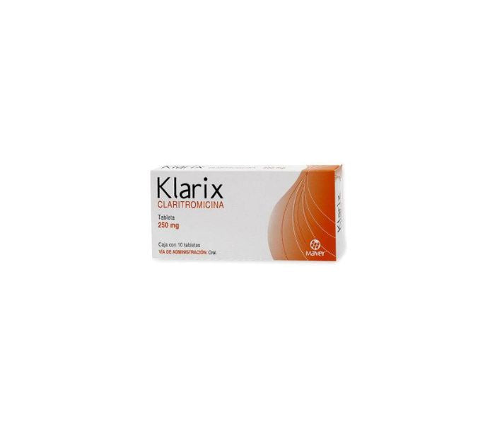 KLARIX (clarithromycin) 250MG 10 TABLETS