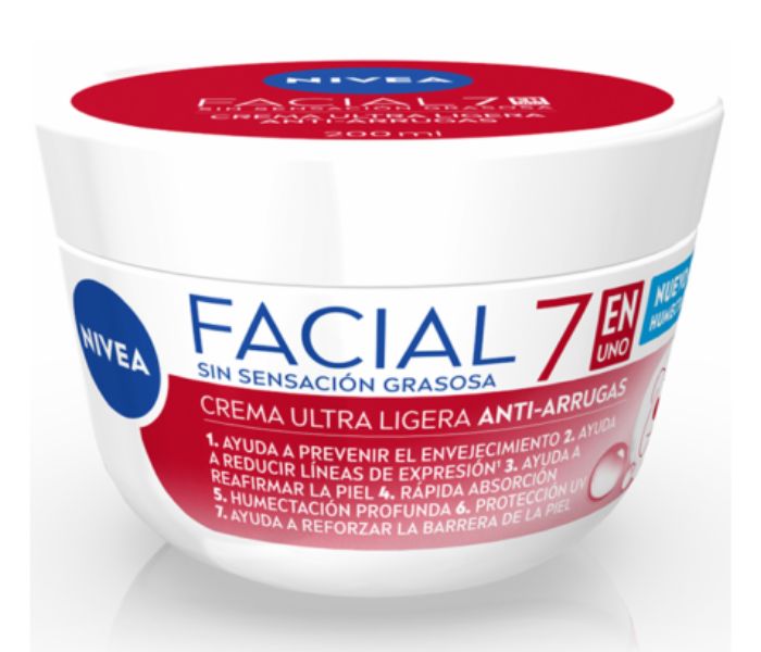 CREMA NIVEA FACIAL ULTRA LIGERA ANTI-ARRUGAS 7EN1 200ML