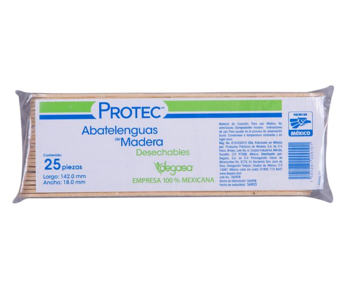 ABATELENGUAS (DEGASA) DE MADERA DESECHABLES BOLSA 25 PZ