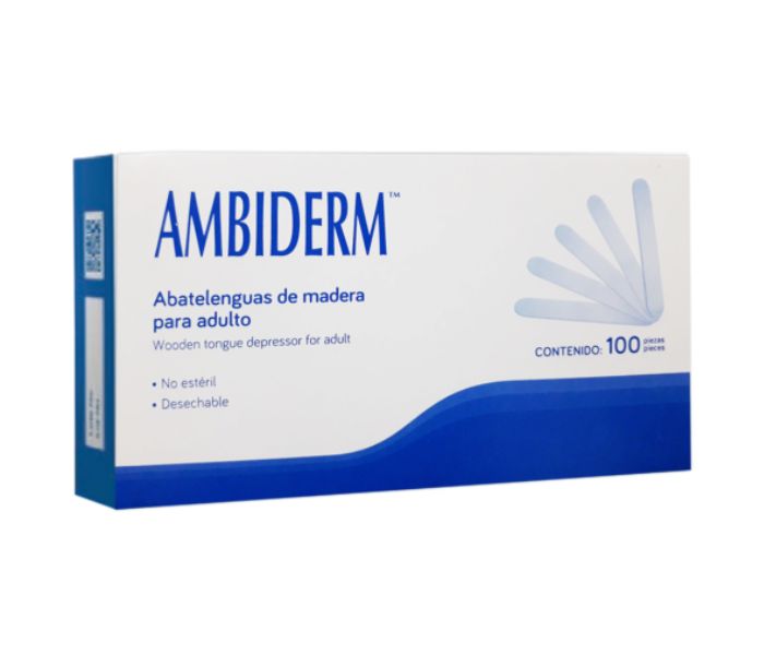 ABATELENGUAS (AMBIDERM) DE MADERA CAJA 100 PZ