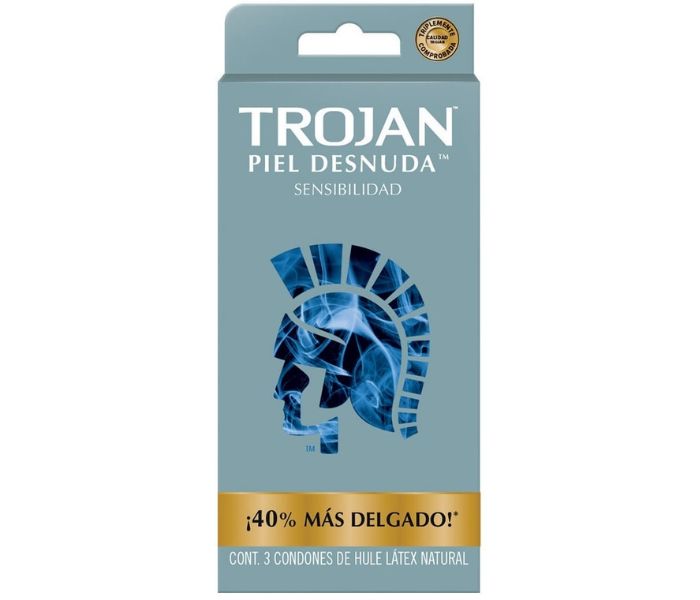 PRESERVATIVO TROJAN PIEL DESNUDA 3 PIEZAS