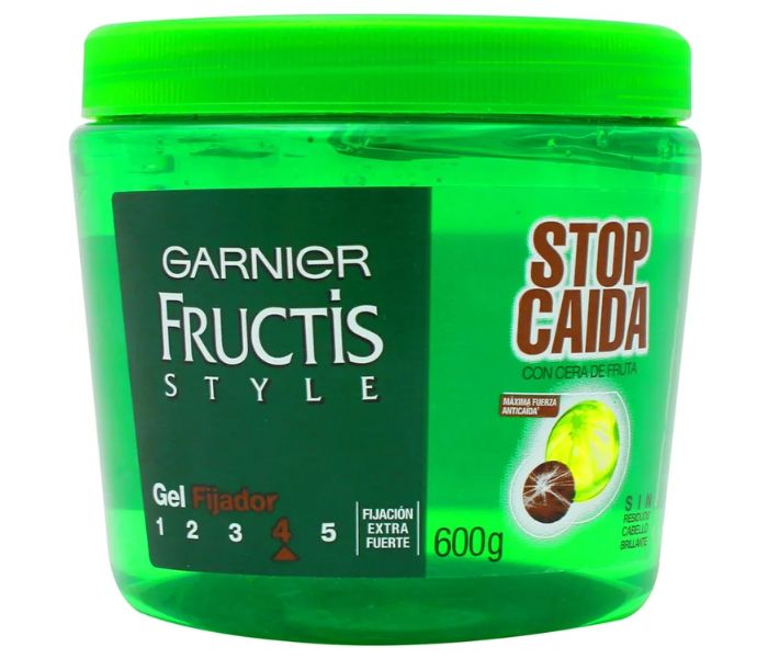 GEL FIJADOR GARNIER FRUCTIS STYLE STOP CAÍDA CON CERA DE FRUTA 600 G