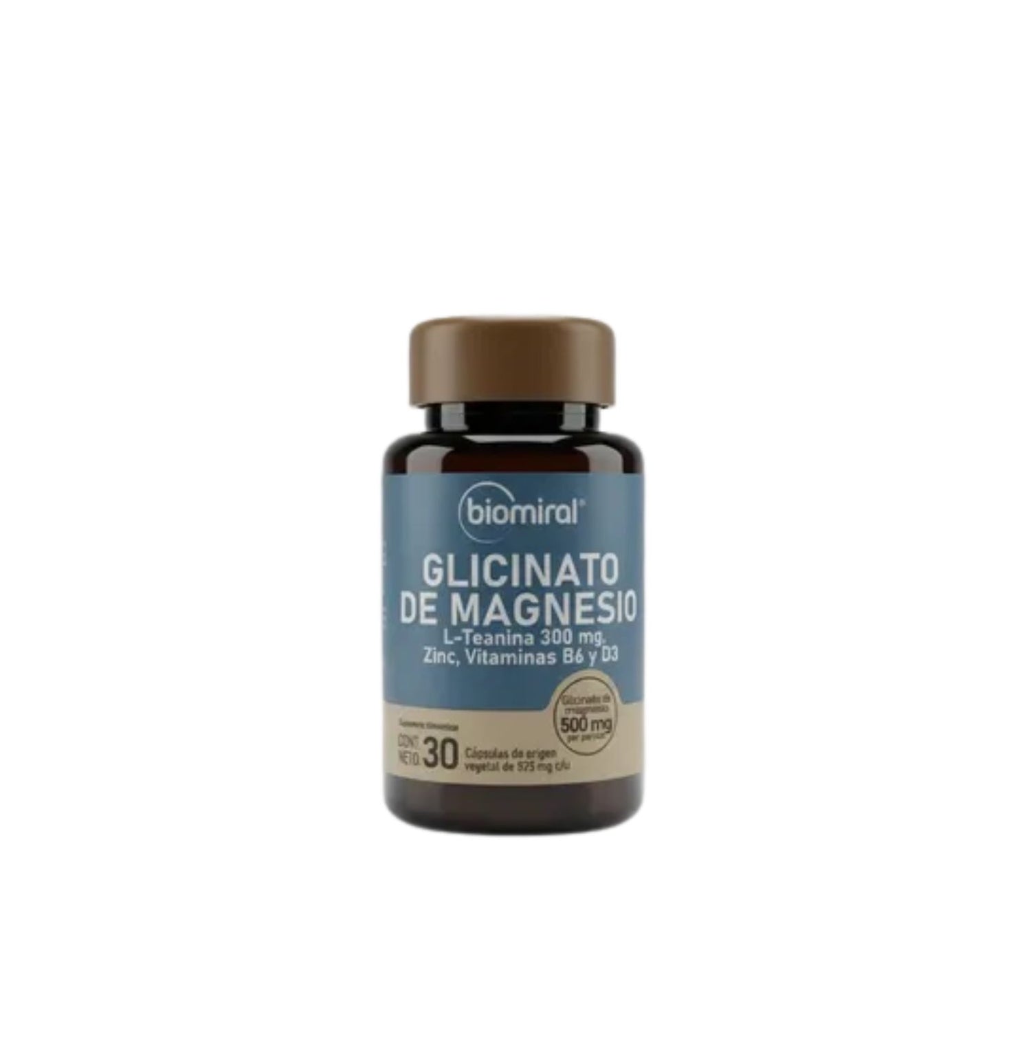 GLICINATO DE MAGNESIO (Biomiral) Fco. c/30 CAPS. 525 MG