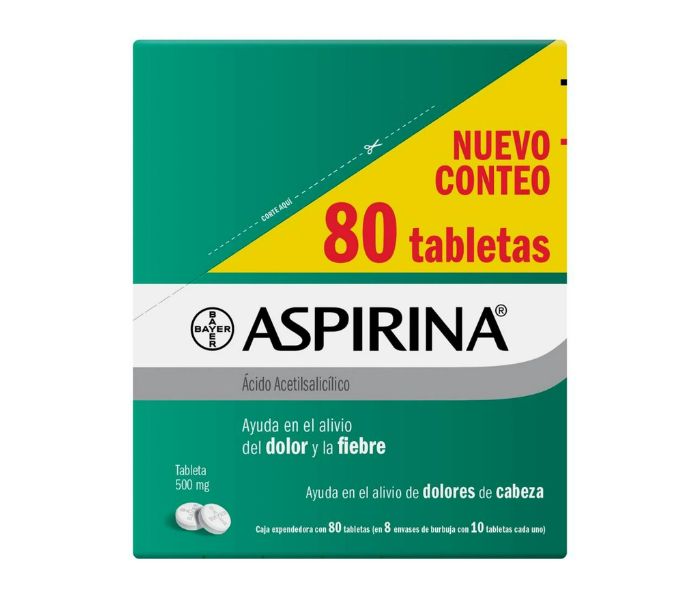 ASPIRINA 500MG CAJA EXPENDEDORA 80 TABS
