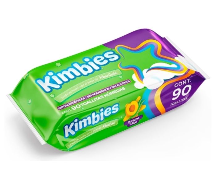 TOALLITAS HUMEDAS KIMBIES DURAZNO Y ALOE 90 PIEZAS