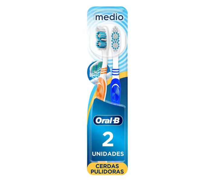 CEPILLO DENTAL ORAL B MEDIANO 2 PIEZAS
