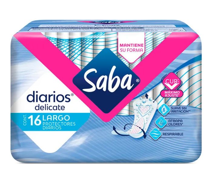 PROTECTOR DIARIO SABA LARGO 16 PIEZAS