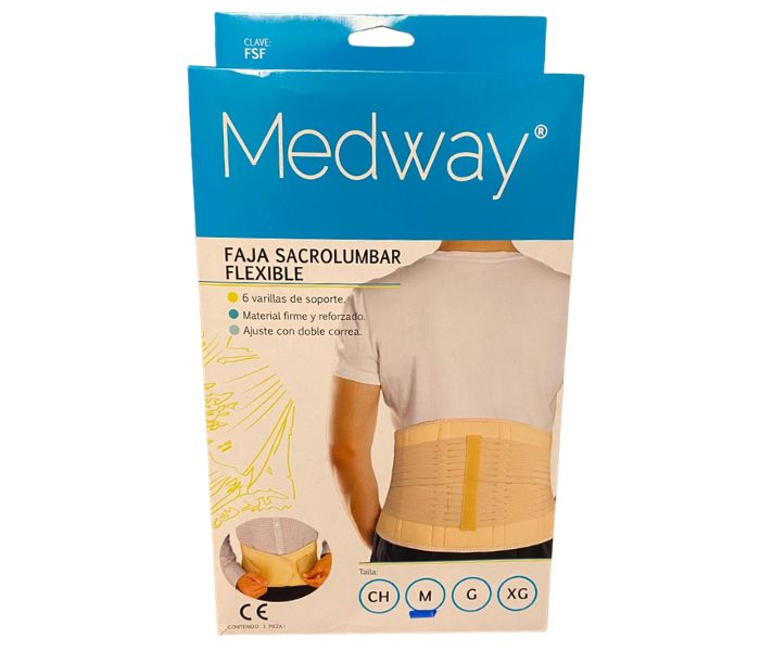 FAJA SACROLUMBAR FLEXIBLE (MEDWAY) TALLA MEDIANA 1 PZA