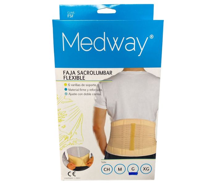 FAJA SACROLUMBAR FLEXIBLE (MEDWAY) TALLA GRANDE 1 PZA