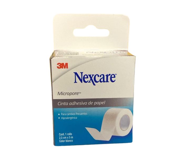 CINTA ADHESIVA DE PAPEL (NEXCARE) COLOR BLANCO 1 ROLLO 2.5CMX5M